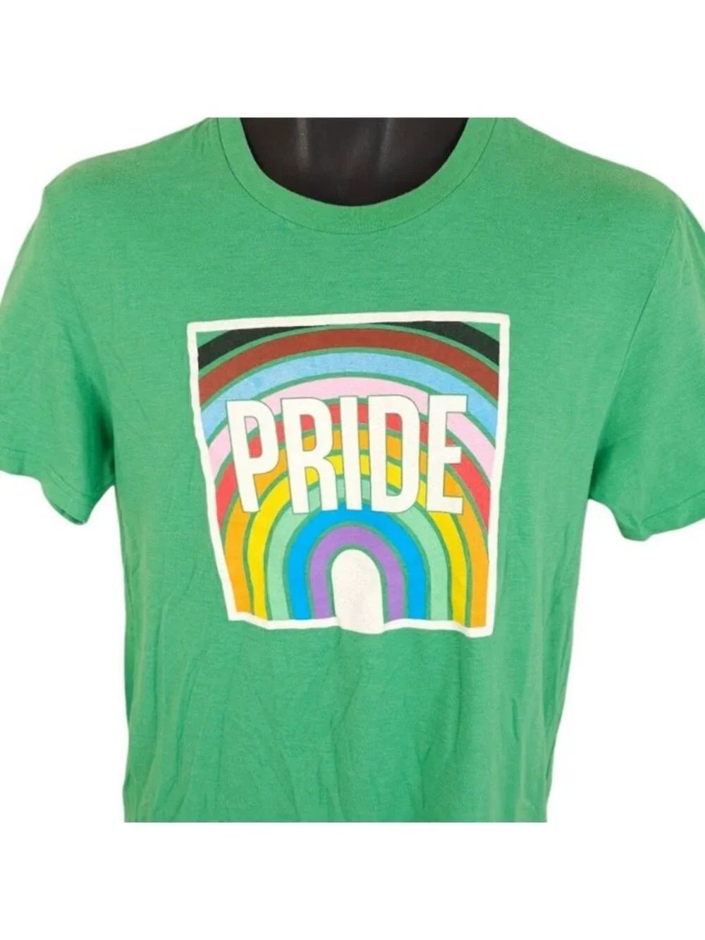 Pride T Shirt Mens Size Small Green Rainbow Bank Of The West LGBTQIA+
